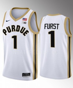 Caleb Furst 1 Purdue Boilermakers Uniform Jersey 2022-23 College Basketball White