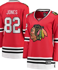 Caleb Jones Chicago Blackhawks Fanatics Branded Womens Breakaway Player Jersey - Red Nhl