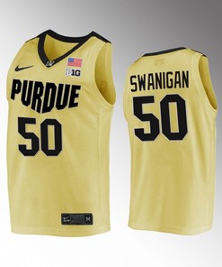 Caleb Swanigan 50 Purdue Boilermakers Gold Jersey RIP Biggie Basketball