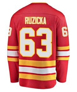 Calgary Flames Adam Ruzicka 63 Home 2022 Stanley Cup Champions Breakaway Men Jersey - Red