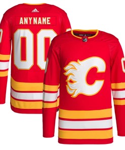 Calgary Flames Adidas 2020/21 Home Primegreen Authentic Pro Custom Jersey - Red Custom Jerseys Nhl