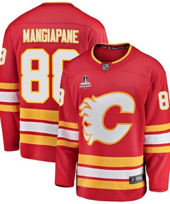 Calgary Flames Andrew Mangiapane 88 Home 2022 Stanley Cup Playoffs Breakaway Men Jersey - Red