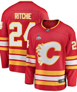Calgary Flames Brett Ritchie 24 Home 2022 Stanley Cup Playoffs Breakaway Men Jersey - Red