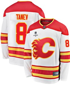 Calgary Flames Christopher Tanev 8 Away 2022 Stanley Cup Playoffs Breakaway Men Jersey - White