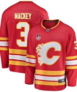 Calgary Flames Connor Mackey 3 Home 2022 Stanley Cup Final Breakaway Men Jersey - Red