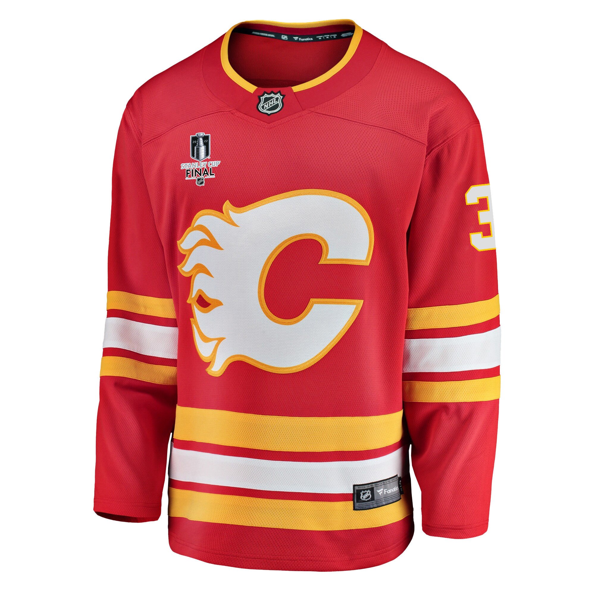 Calgary Flames Connor Mackey 3 Home 2022 Stanley Cup Final Breakaway Men Jersey - Red