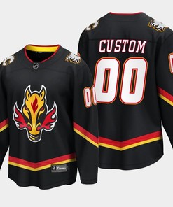 Calgary Flames Custom 00 Alternate Black Jersey Breakaway Player