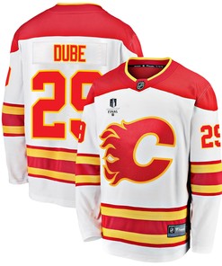 Calgary Flames Dillon Dube 29 Away 2022 Stanley Cup Final Breakaway Men Jersey - White
