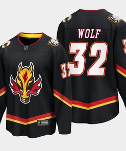 Calgary Flames Dustin Wolf 32 Alternate Black Jersey Breakaway Player