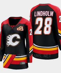 Calgary Flames Elias Lindholm 28 Black Special Edition 2.0 Breakaway Player 2022 Jersey Women