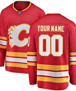 Calgary Flames Fanatics Branded Home Breakaway Custom Jersey - Red Custom Jerseys Nhl