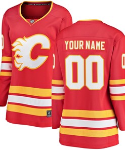 Calgary Flames Fanatics Branded Womens Home Breakaway Custom Jersey - Red Custom Jerseys Nhl