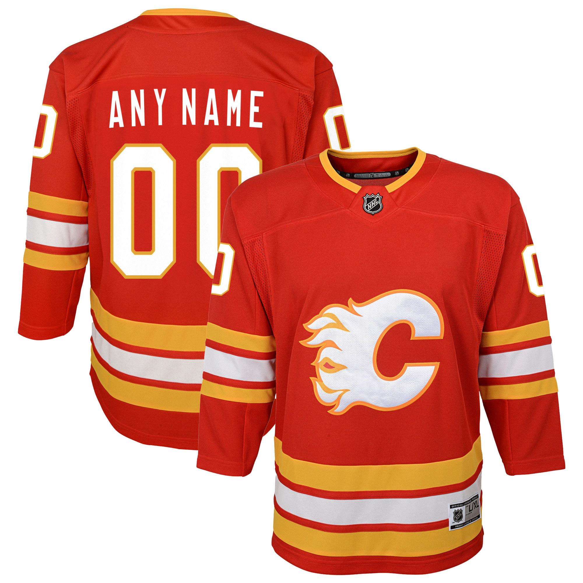 Calgary Flames Home Custom Premier Jersey - Red Custom Jerseys Nhl