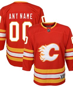 Calgary Flames Home Custom Premier Jersey - Red Custom Jerseys Nhl