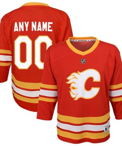 Calgary Flames Home Replica Custom Jersey - Red Custom Jerseys Nhl