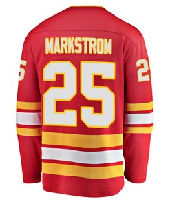 Calgary Flames Jacob Markstrom 25 Home 2022 Stanley Cup Playoffs Breakaway Men Jersey - Red