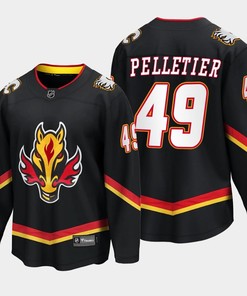 Calgary Flames Jakob Pelletier 49 Alternate Black Jersey Breakaway Player