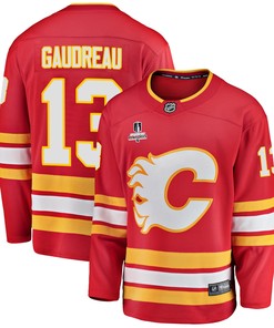 Calgary Flames Johnny Gaudreau 13 Home 2022 Stanley Cup Playoffs Breakaway Men Jersey - Red