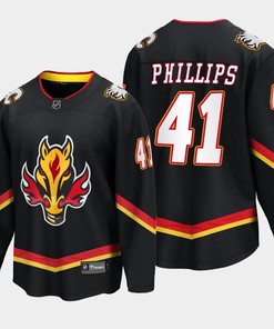 Calgary Flames Matthew Phillips 41 Alternate Black Jersey Breakaway Player
