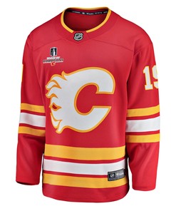 Calgary Flames Matthew Tkachuk 19 Home 2022 Stanley Cup Champions Breakaway Men Jersey - Red