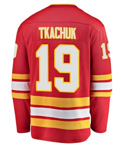 Calgary Flames Matthew Tkachuk 19 Home 2022 Stanley Cup Playoffs Breakaway Men Jersey - Red