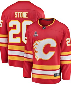 Calgary Flames Michael Stone 26 Home 2022 Stanley Cup Playoffs Breakaway Men Jersey - Red