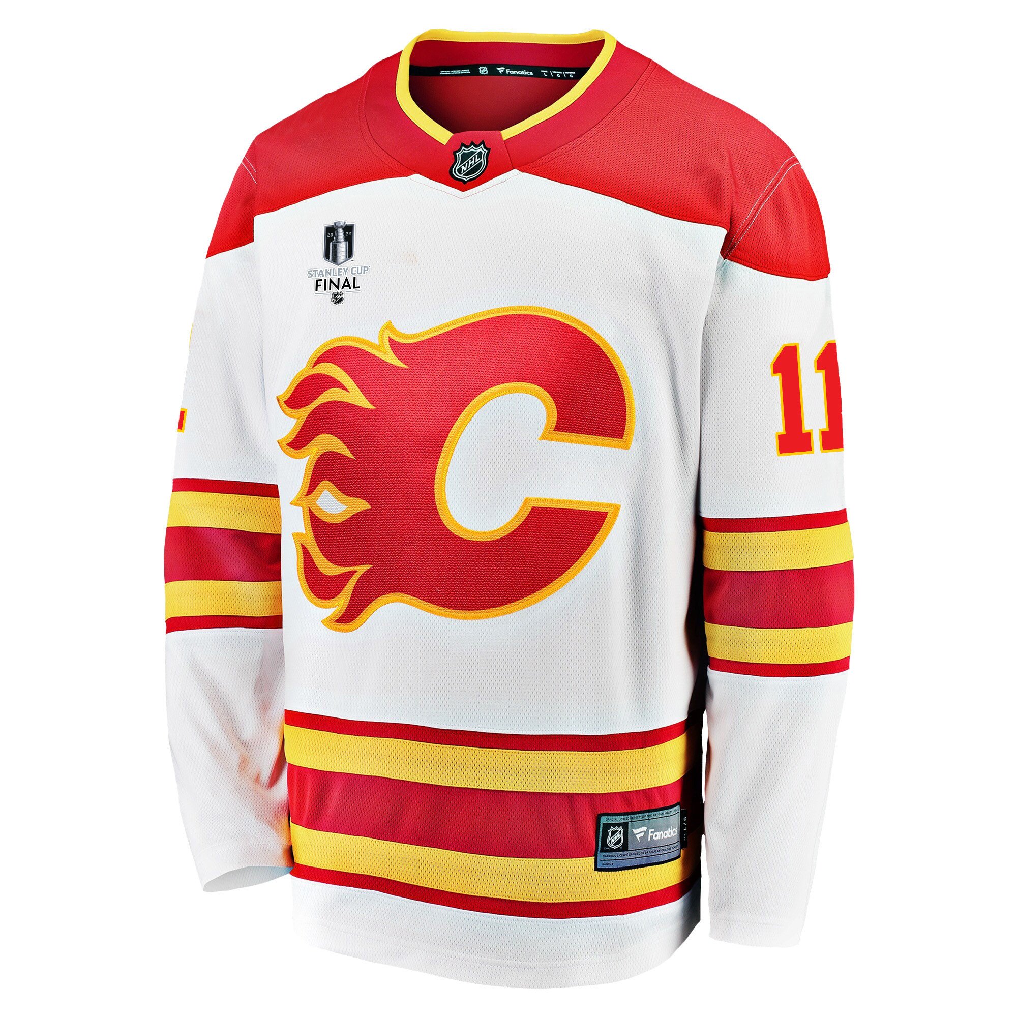 Calgary Flames Mikael Backlund 11 Away 2022 Stanley Cup Final Breakaway Men Jersey - White
