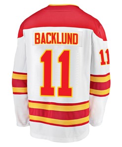 Calgary Flames Mikael Backlund 11 Away 2022 Stanley Cup Playoffs Breakaway Men Jersey - White