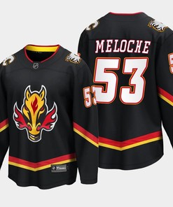 Calgary Flames Nicolas Meloche 53 Alternate Black Jersey Breakaway Player