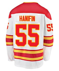 Calgary Flames Noah Hanifin 55 Away 2022 Stanley Cup Playoffs Breakaway Men Jersey - White