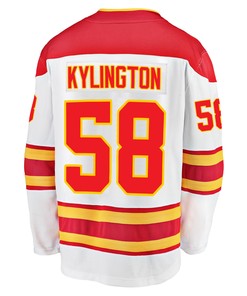 Calgary Flames Oliver Kylington 58 Away 2022 Stanley Cup Playoffs Breakaway Men Jersey - White
