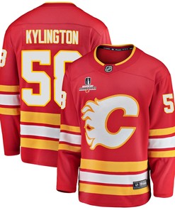 Calgary Flames Oliver Kylington 58 Home 2022 Stanley Cup Champions Breakaway Men Jersey - Red