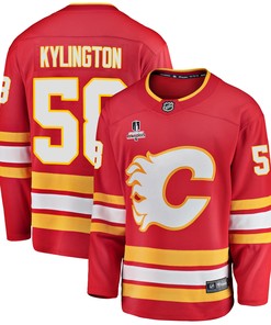 Calgary Flames Oliver Kylington 58 Home 2022 Stanley Cup Playoffs Breakaway Men Jersey - Red