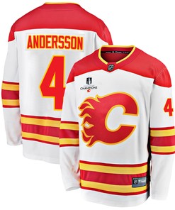 Calgary Flames Rasmus Andersson 4 Away 2022 Stanley Cup Champions Breakaway Men Jersey - White
