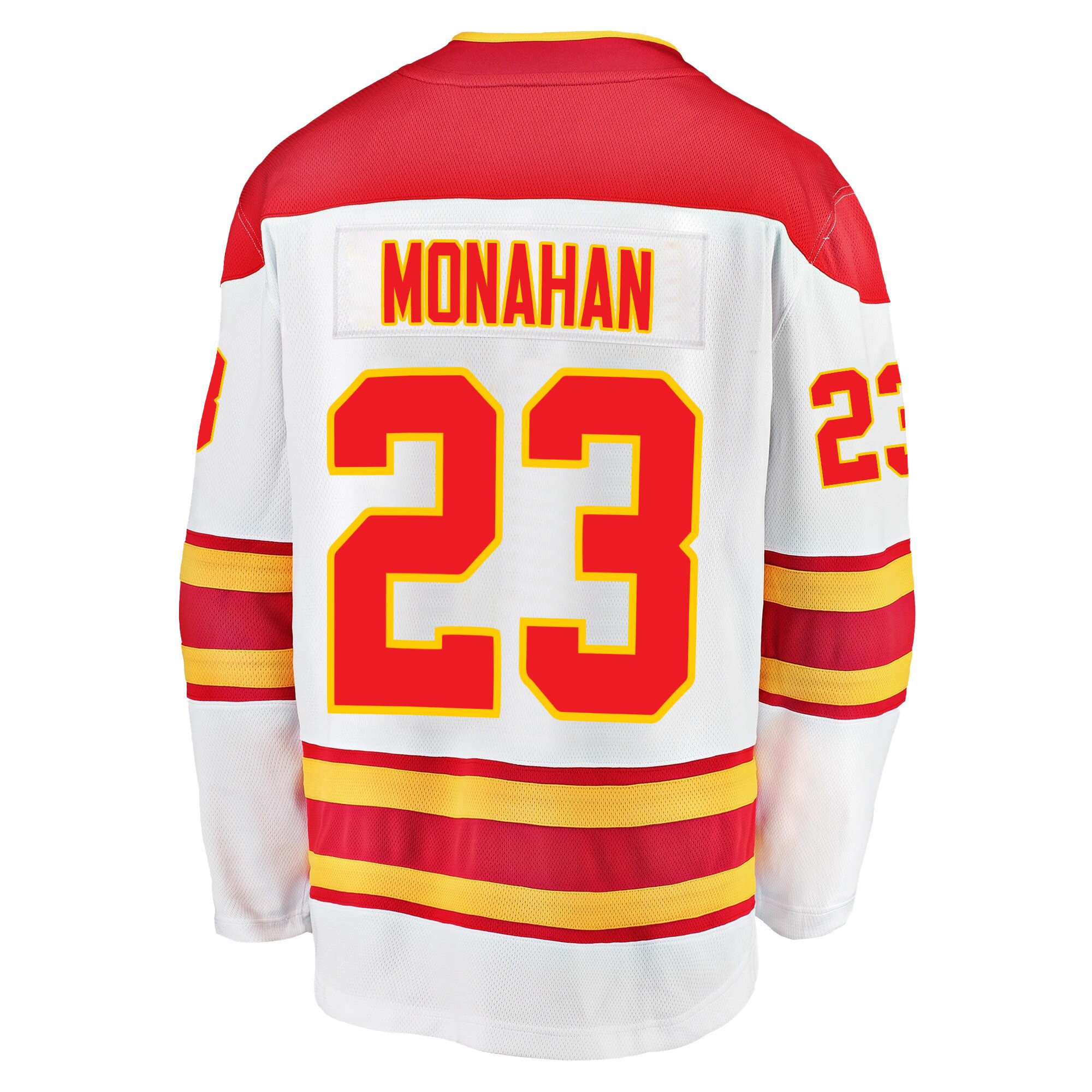 Calgary Flames Sean Monahan 23 Away 2022 Stanley Cup Playoffs Breakaway Men Jersey - White