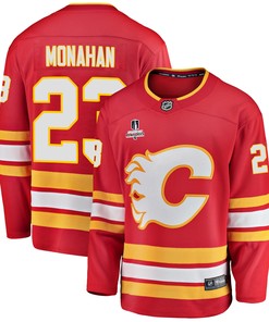 Calgary Flames Sean Monahan 23 Home 2022 Stanley Cup Playoffs Breakaway Men Jersey - Red