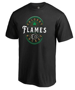 Calgary Flames St. Patrick's Day Forever Lucky T-Shirt - Black