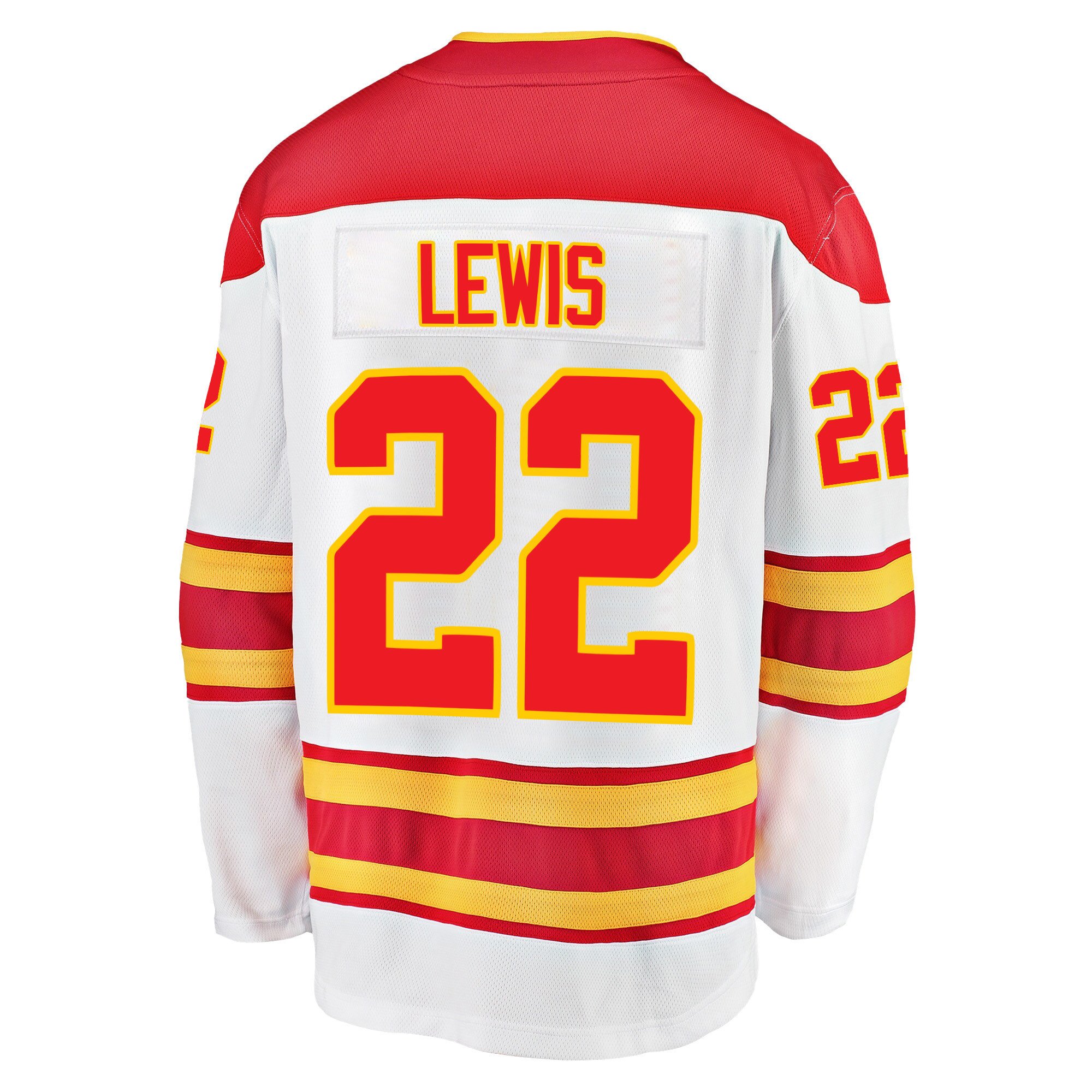 Calgary Flames Trevor Lewis 22 Away 2022 Stanley Cup Playoffs Breakaway Men Jersey - White