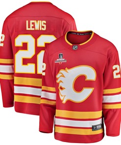 Calgary Flames Trevor Lewis 22 Home 2022 Stanley Cup Champions Breakaway Men Jersey - Red