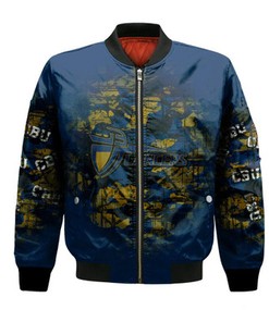 California Baptist Lancers Bomber Jacket Camouflage Vintage  - NCAA