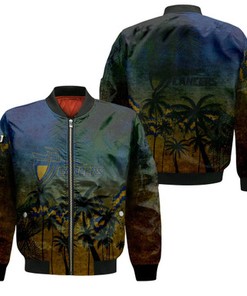 California Baptist Lancers Bomber Jacket Coconut Tree Tropical Grunge - NCAA
