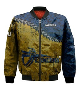 California Baptist Lancers Bomber Jacket Grunge Polynesian Tattoo- NCAA