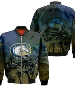 California Davis Aggies Bomber Jacket Coconut Tree Tropical Grunge - NCAA
