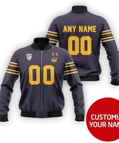California Golden Bears #00 Personalized Blue Jersey Style Gift With Custom Number Name For Bears Fans Bomber Jacket