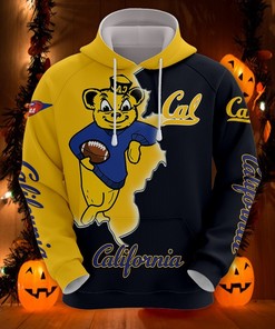 California Golden Bears Hoodie 3D Zip Hoodie Mascot Long Sleeve Gift for Fan