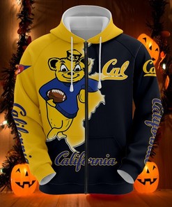 California Golden Bears Hoodie 3D Zip Hoodie Mascot Long Sleeve Gift for Fan