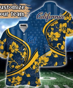 California Golden Bears NCAA US Flag Flower Hawaii Shirt For Fans