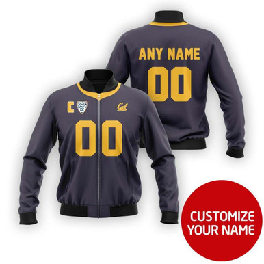 California Golden Bears Ncaa Sport Team Blue Personalized Number Name Jersey Style Gift For Golden Bears Fans Bomber Jacket