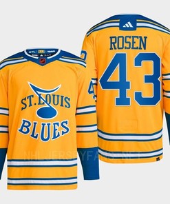 Calle Rosen 43 Reverse Retro 2.0 2022 St. Louis Blues Yellow Jersey Primegreen