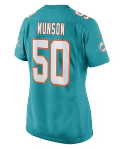 Calvin Munson Miami Dolphins Women's Game Player Jersey - Aqua